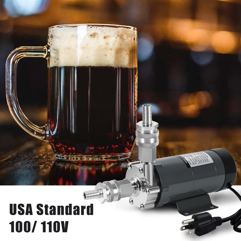FERRODAY Wort Brewing Pump, Stainless Steel Head Food Grade Homebrew