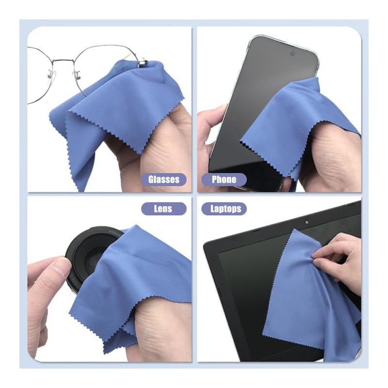 12 Pack Microfiber Cleaning Cloths Color Glasses Cloth Lens Wipes