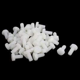 uxcell M6 x 12mm Full Thread Nylon Metric Hex Head Cap Screw Bolt 50 Pcs