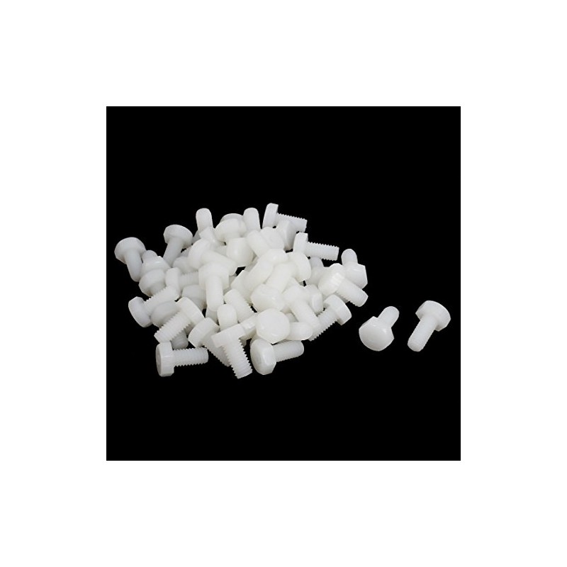 uxcell M6 x 12mm Full Thread Nylon Metric Hex Head