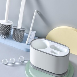 MOUMOUTEN Toilet Brush Set, Bathroom Accessories, Toilet Bowl Cleaners, Deep Cleansing Multifunctional Hanging Toilet Brush Set for Bathroom(Pearl White)