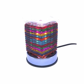 The Gel Candle Company Colorful Touch Activation Rainbow Contemporary Design Glass Fragrance Aroma Warmer Lamp with Dish for Oils and Waxes
