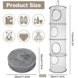 YWKJDDM Hanging Mesh Storage Bag, 2PCS Hanging Soft Toy Storage, Teddy Hanging Toy Storage, Hanging Mesh Basket, Organizer Hanging Storage Net