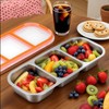 Shimmerz Stainless Steel Snack Container, Reusable 3 Compartment Spice Box