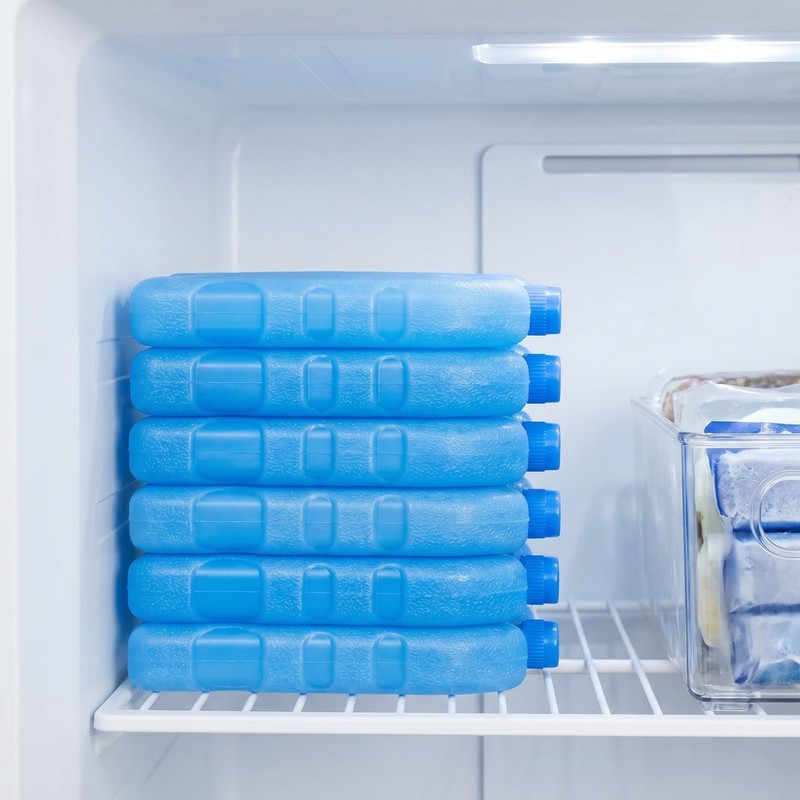 LIOOBO Blue Ice Packs for Coolers: 8PCS Reusable Ice Blocks