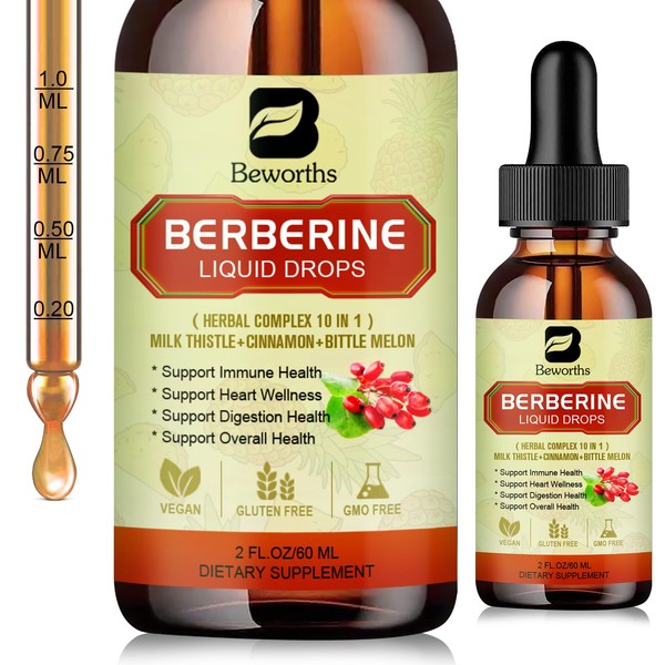 Berberine Supplement with Ceylon Cinnamon - Berberine Liquid Drops with