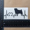 Pug Decal 4 Pack: Pug Life, Pug Heart Silhouette, Pug