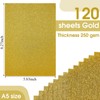TaoBary 120 Sheets A5 Gold Glitter Cardstock, No Shedding Shiny