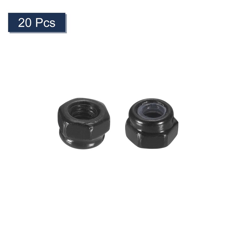 sourcing map 20Pcs M3 x 0.5 Nylon Insert Hex Lock