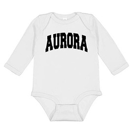 Aurora Collegiate Long Sleeve Baby Infant One Piece Bodysuit 12 Months White