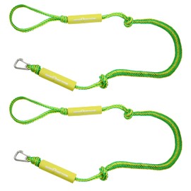 Extreme Max 3006.2574 BoatTector PWC Bungee Dock Line Value 2-Pack - 4', Green/Yellow