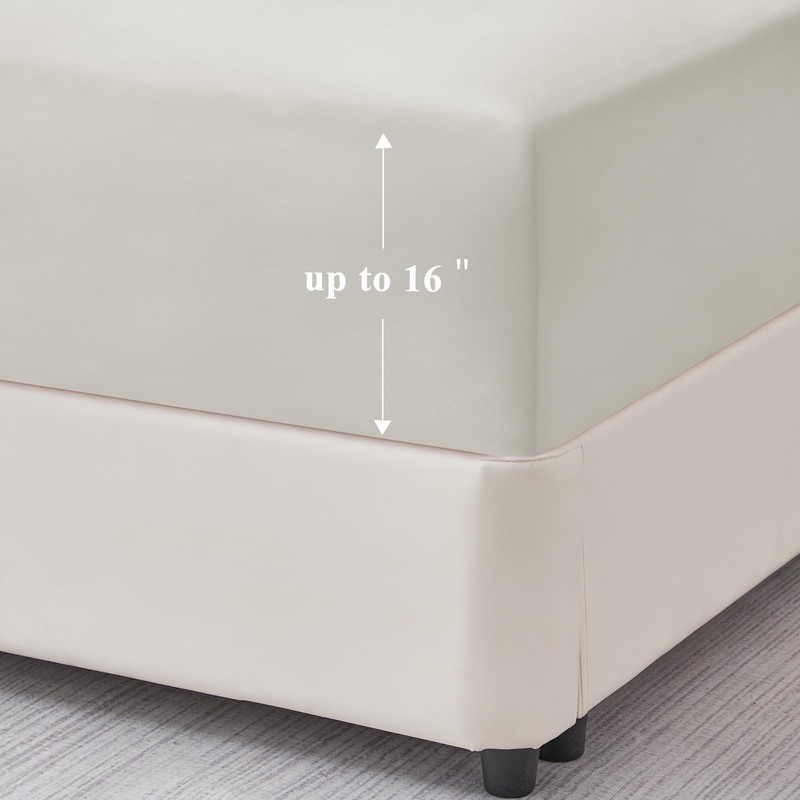 Aisbo Double Fitted Sheet Linen - Extra Deep Pocket Bed