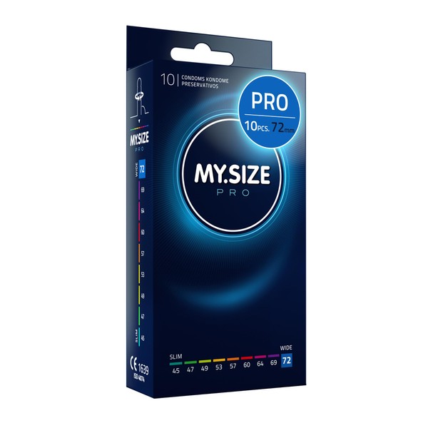MY.SIZE PRO Condom Size 8, 72 mm, XXL, 10 Condoms - Perfect fit and a Suitable Size for Everybody