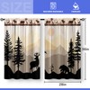 Kitchen Curtains - Forest Sunset Country Rustic Farmhouse Short Cafe