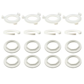 DAQUN 16 Pcs Light Shade Adapter Ring, Lampshade Ring, Lamp Shade Reducer Rings - E14/E27 Converter Adapter, Replacement, Fitting Lampshade Washer (White)