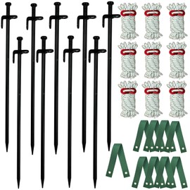 27 PCS Heavy Duty Steel Tree Stake Kit,Tree Support Stakes for Garden Plants,Tree Straightening Kit Against Bad Weather,9Pcs Tree Straps,9Pcs Metal Stakes,9Pcs 13FT Rope for Anchoring