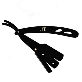 Porta Navaja Negra Profesional Premium, corte profesional, incluye navajas doble filo de regalo, navaja para afeitar Corte Barbero JYE