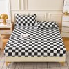 Mengersi Black White Fitted Sheet - Microfiber Fitted Bottom Sheet-
