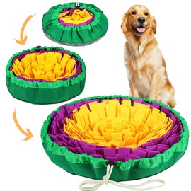 Vivifying Snuffle Mat for Dogs, Durable Dog Snuffle Mat, Washable Interactive Game Toy Mat for Large Dog and Puppies(Yellow Purple)