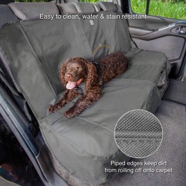 Kurgo Wander Bench Dog Seat Cover, 55" Wide, Black, Car Seat Cover for Pets, Dog Back Seat Protector, Water Resistant, Contains Seat Anchors, Scratch Proof