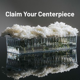 4 Pack Leak-Proof Wave Design Acrylic Long Vases for Centerpieces - 48" Clear Flower Rectangle Vase as Floral Centerpieces for Tables, Long Flower Vase with 12 Holes as Flower Arrangement Holder