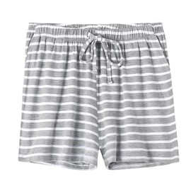 Vislivin Womens Pajama Shorts Sleep Shorts Stretchy Pajama Pants Grey Stripe L