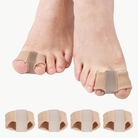 Corrector de Juanetes, 4PCS Alisador de Dedos Suave Cómodo Separador de Dedos de Doble Orificio Protectores de Ensanchador de Dedos Separadores de Enderezamiento Corrección