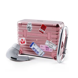 miak AirPods Pro 2nd Generation / 1st Generation Carrying Case Cover [Suitcase, Hard Case, Carrying Bag, Speaker Hole, LED Display, Polycarbonate TPU Carabiner Included, Wireless Charging, Qi