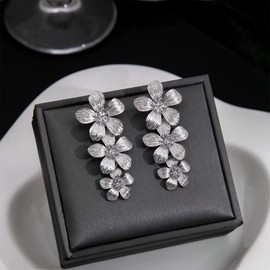 Bohemian Flower Earrings for Women 18K Gold Plated Large Statement Earrings Hypoallergenic Gold Vintage Chic Boho Wedding Jewelry