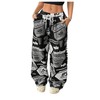 SOLY HUX Women's Graphic Baggy Pants Drawstring High Waisted Baggy