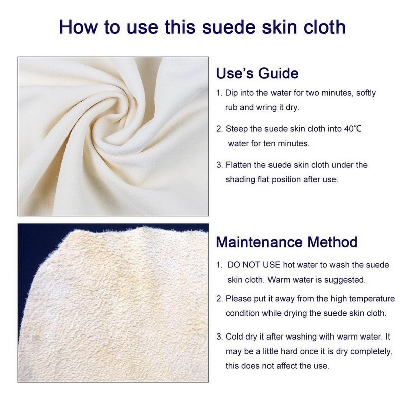 Natural Chamois Leather Car Cleaning Cloth Washing Suede Absorbent Drying