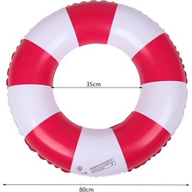 Swimming Ring Adult Retro Style Inflatable Swimming Hoop Funny Pool Float Toy Swimming Pool Float (Red + Yellow)