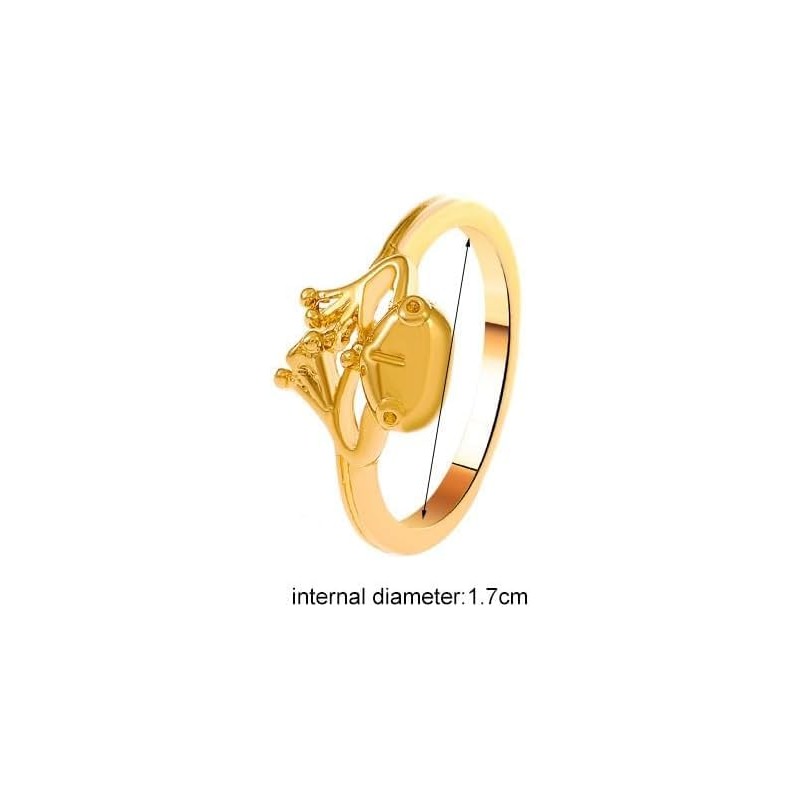 Cute Smiling Treefrog Animal Frog Ring (Silvery, One size)