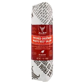 Alef Uncured Natural Droewors Wagyu Beef Dry Salami Gluten-Free, Lactose-free, Dairy Free, Non-GMO, NITRATE Free, NITRITE Free 7 Oz / 198 gram