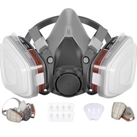 Half Facepiece Reusable Respirator Mask, Half Face Cover Set, Widely Used for Sanding, Cutting, Painting, Woodworking, Polishing, Welding, Spraying, Chemical and other Work Protection