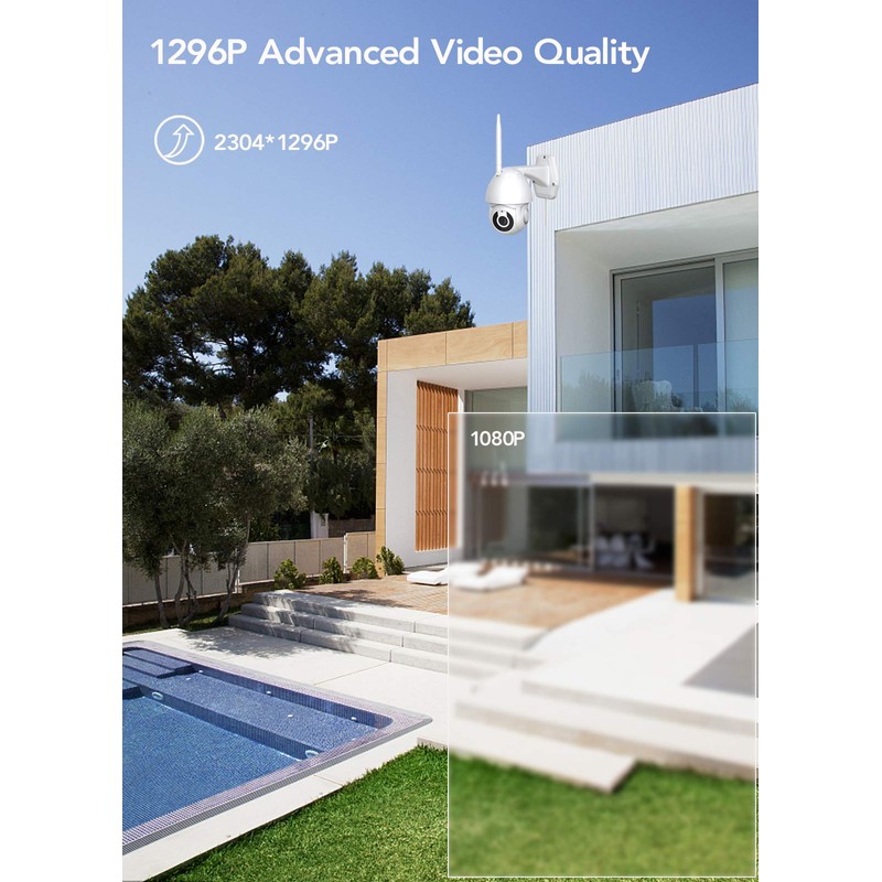 1296P Security Camera Outdoor, Mibao WiFi Home Security Camera with