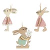 com-four® 6 x Decorative Hangers Rabbit - Wooden Easter Decoration