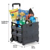 Inspired Living Ultra-Slim Rolling Collapsible Storage Pack-N-Roll Utility-carts, with Telescopic