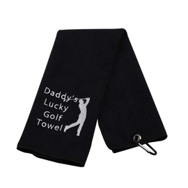 Dad Golf Towel Embroidered Golf Towel Gift Daddy’s Lucky Golf Towel Golf Father Gift Golf Towel Gift Papa Golf Towel (Daddys Lucky Golf T)