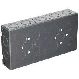 Hubbell-Raco 952 (3) Gang 1-5/8-Inch Deep Welded Gang Electrical Box with (14) Concentric 1/2-Inch and 3/4-Inch Knockouts
