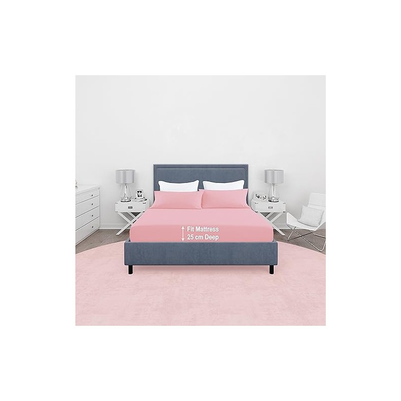 Comfy Nights Super King Fitted Sheet MicroFibre Plain Dyed Easy