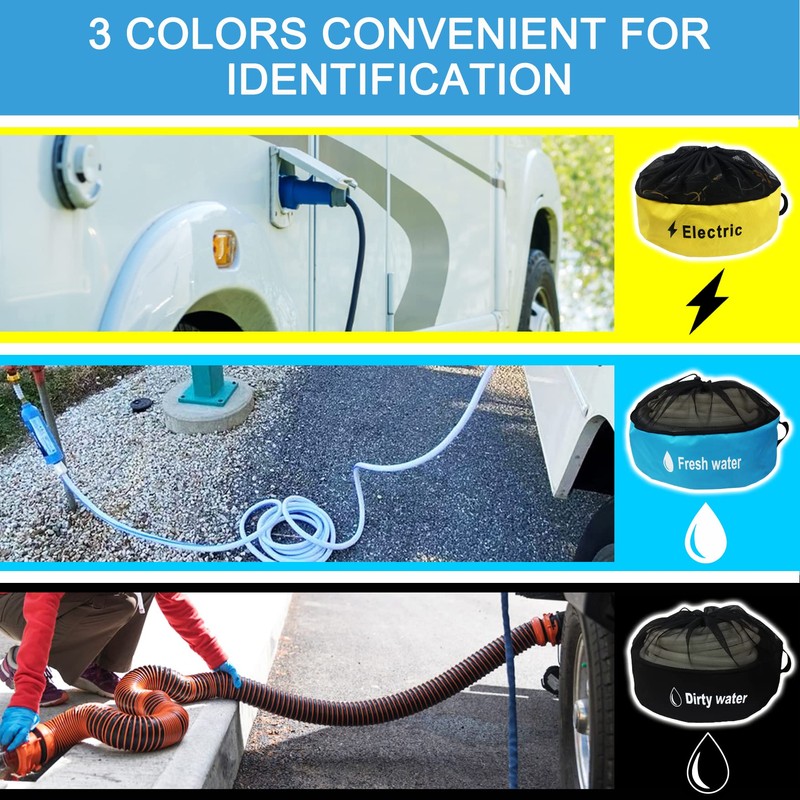 RV Hose Storage Bag, 3 Pack Utility Bag for Sewer