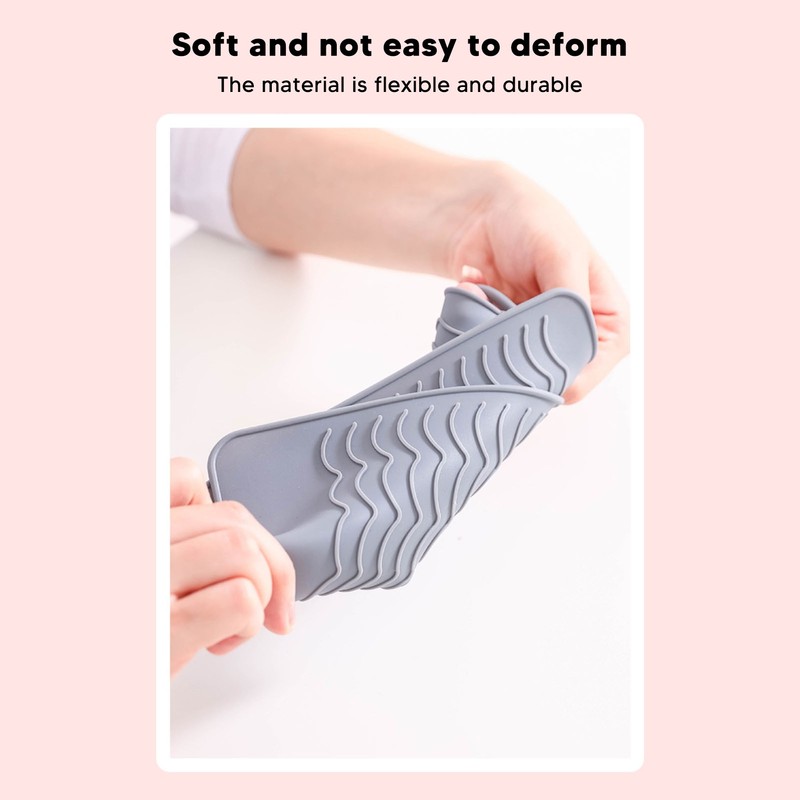 5Pcs Heat Resistant Silicone Mat Pouch for Curling Irons Hair