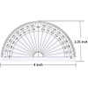 2pcs Plastic Protractors Math Protractor Clear 180 Degree 4"(10cm) and