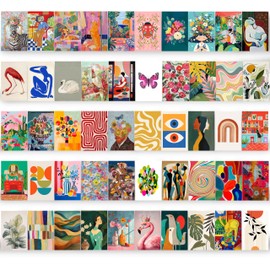 ZEAY 50 Pcs 4”x6” Eclectic Wall Collage Kit – Maximalist Aesthetic Room Decor for Bedroom, Dorm, and Living Room