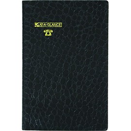 At-A-Glance Crocodile Cover Telephone/Address Book, 5-3/8 x 7-3/4 Inch, Assorted Colors (80403F00)