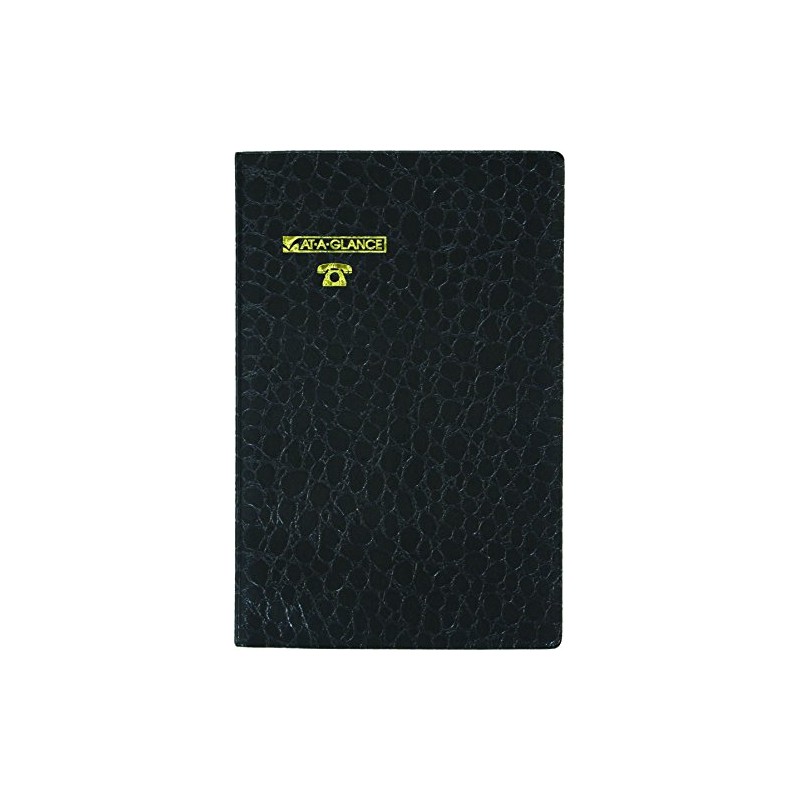 At-A-Glance Crocodile Cover Telephone/Address Book, 5-3/8 x 7-3/4 Inch, Assorted