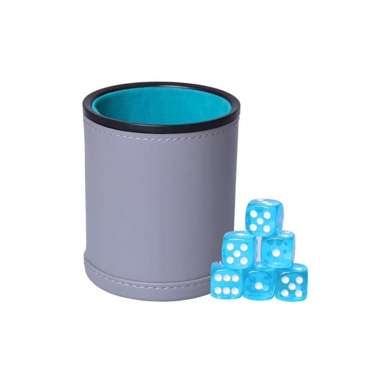 Dice Cup Set PU Leather and Felt-Lined, Quiet Shaking for