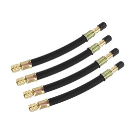 Motoforti Universal Tire Valve Stem, 15cm, Metal Rubber, Gold Tone Black, 4 Pcs