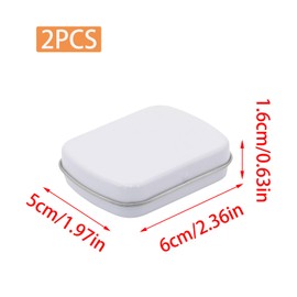 Wuyituart 2 Pcs Empty Watercolor Palette with Lid 12 Wells Mini Paint Palette Metal Paint Storage, White